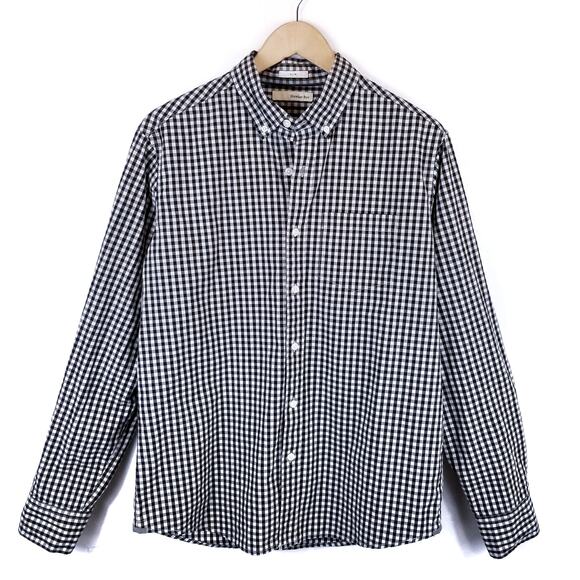 Hawker Rye Men's Black White Gingham Check Button Up Shirt Size M Medium - Picture 1 of 8